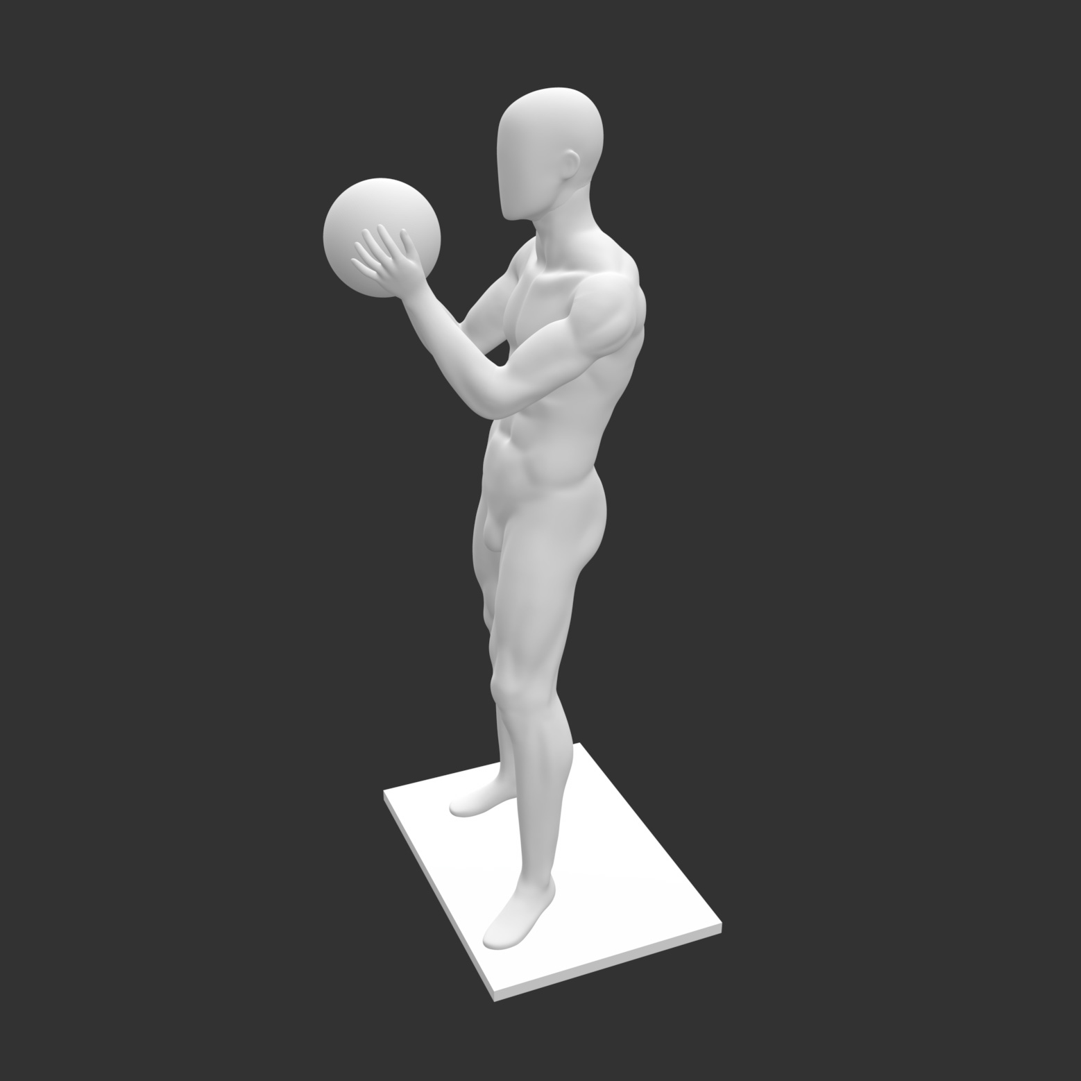 Mannequin holding basketball sports 3d printing model