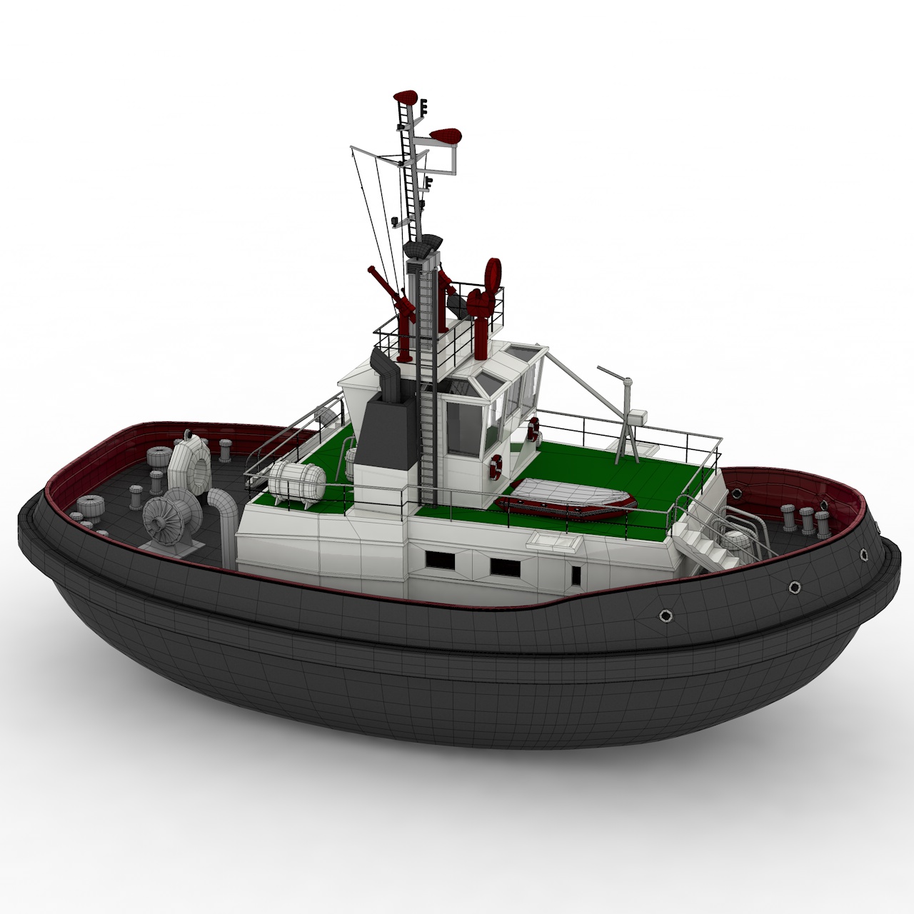 拖船3d模型
