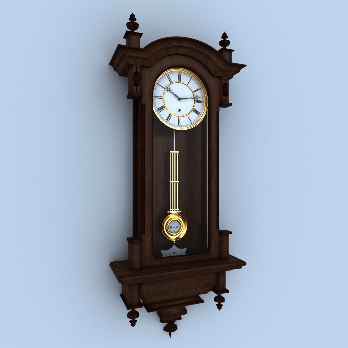 Nástěnné hodiny 3D model Vray
