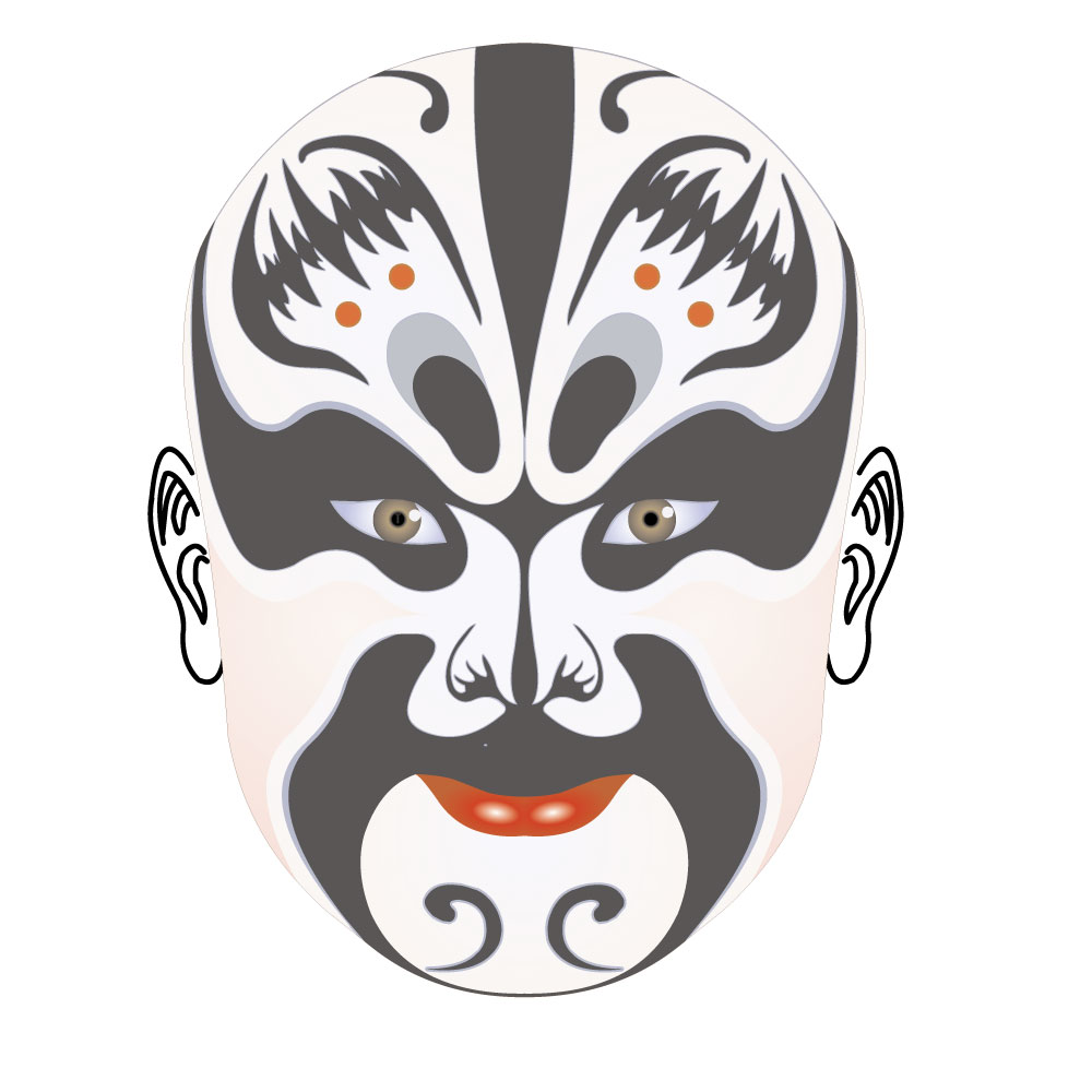 Facial Makeup of Beking Opera AI vector
