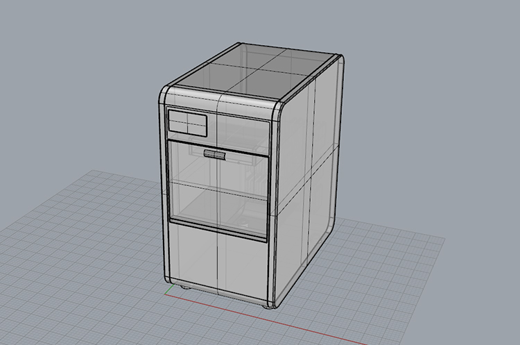 Water-cooled ice machine industrial design 3D model