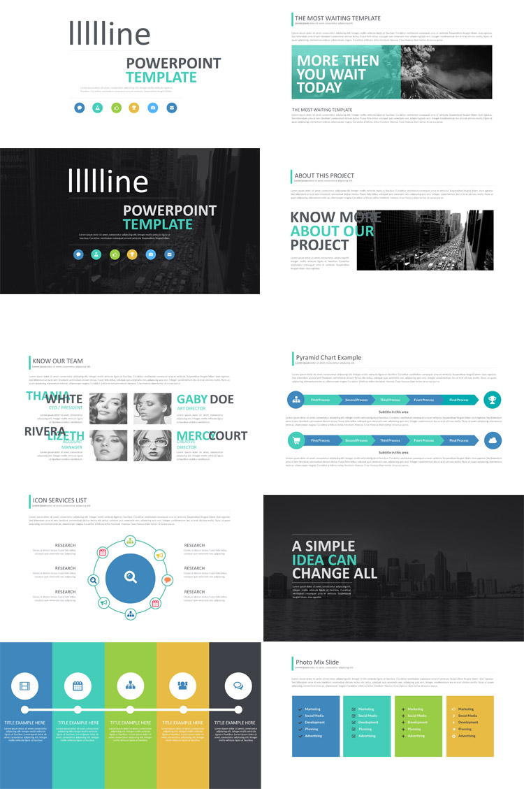 Light color business PPT template