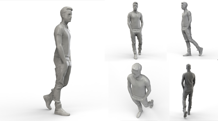مرد گاه به گاه قدم زدن مدل 3D