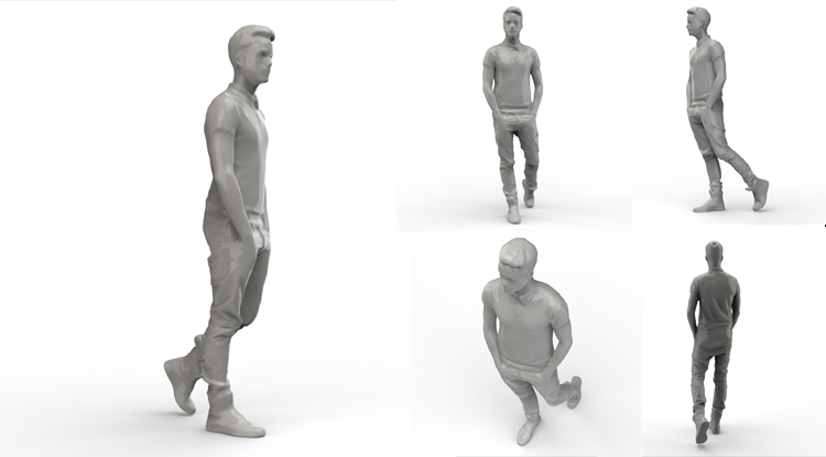 Casual man strolling 3D model