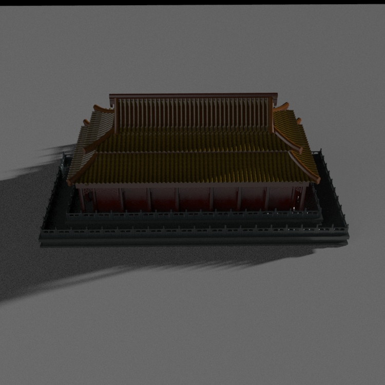 Modèle 3D de Dacheng Hall dans l'architecture chinoise ancienne