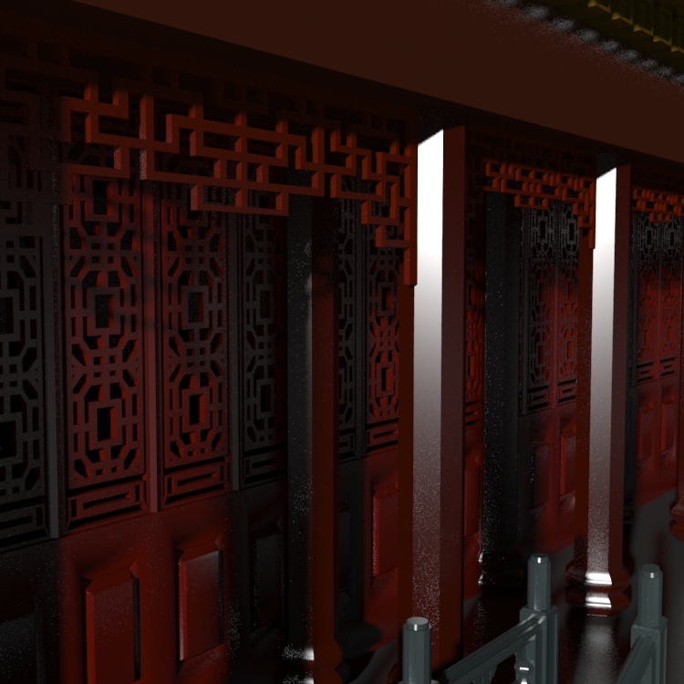 Modèle 3D de Dacheng Hall dans l'architecture chinoise ancienne