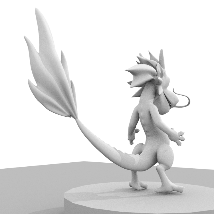 Cartoon Little Fire Dragon 3D Model
