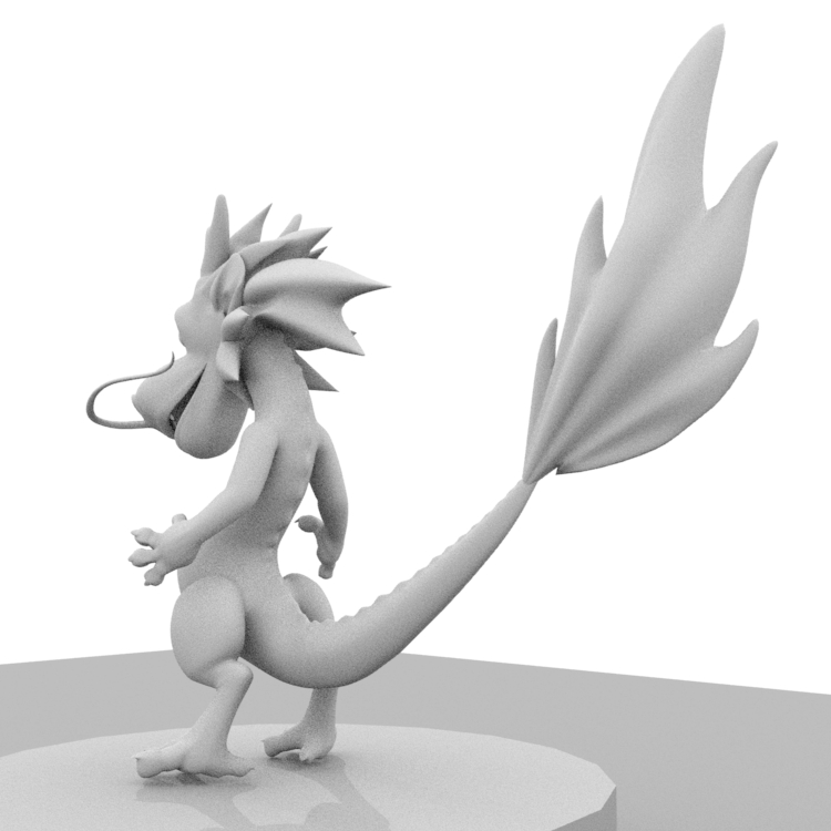 Cartoon Little Fire Dragon 3D Model