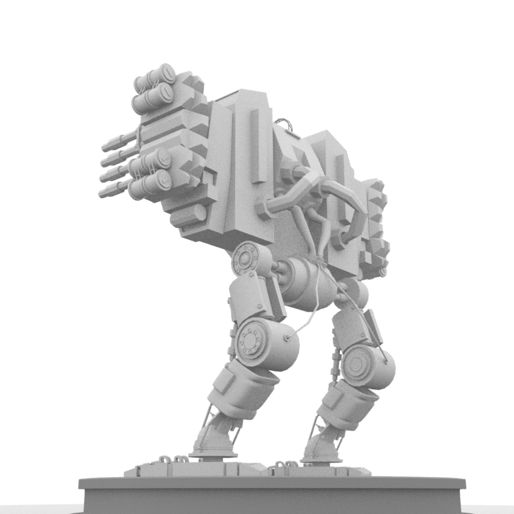 Modèle 3D de robot d'artillerie