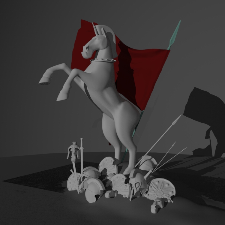 战马3D模型