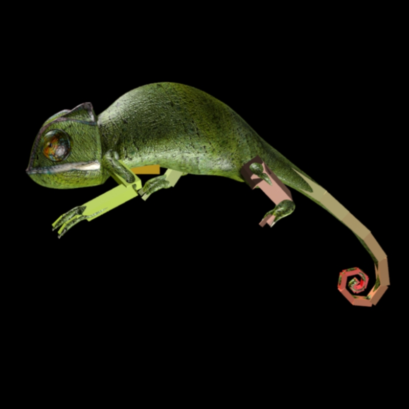 Chameleon rigget animert 3d modell