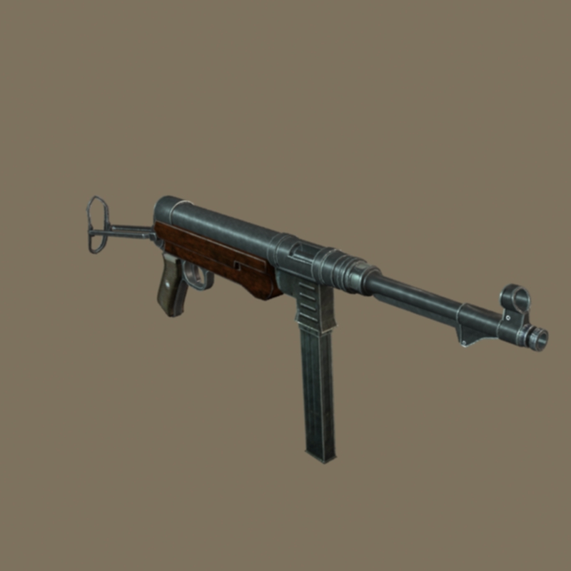 fegyver WWII MP 40 puska páncél 3d modell