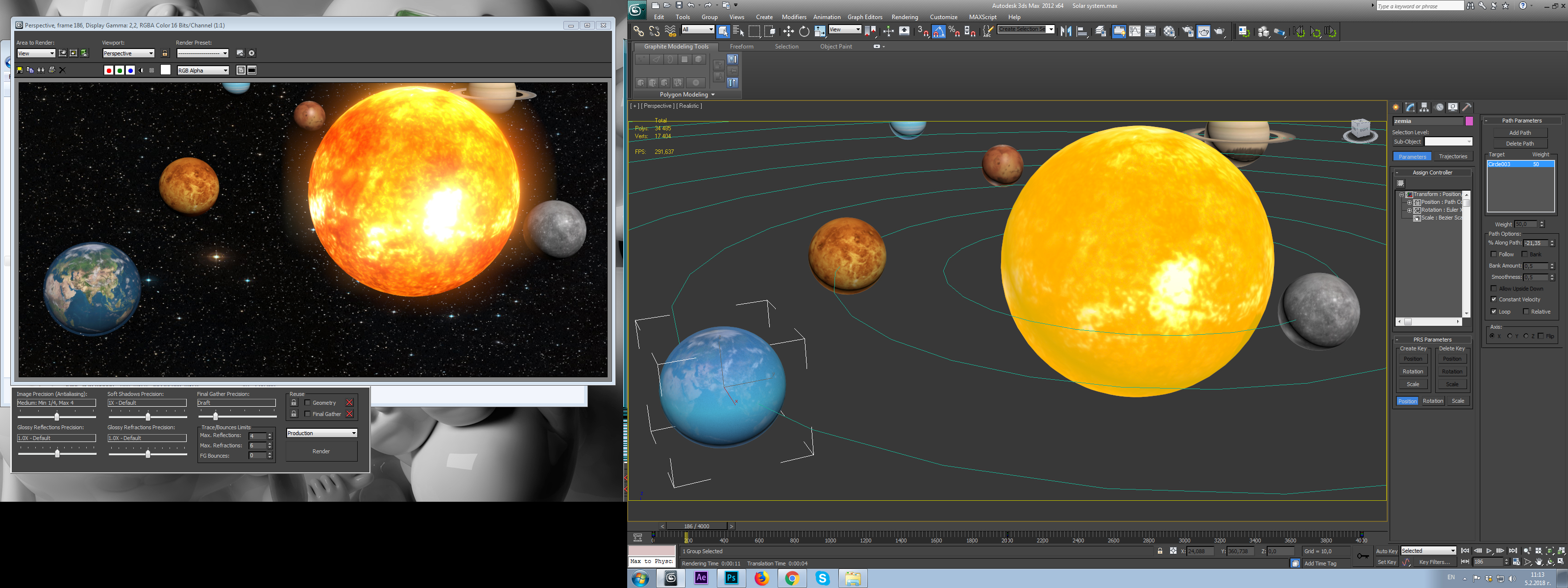 Modello 3d del sistema solare