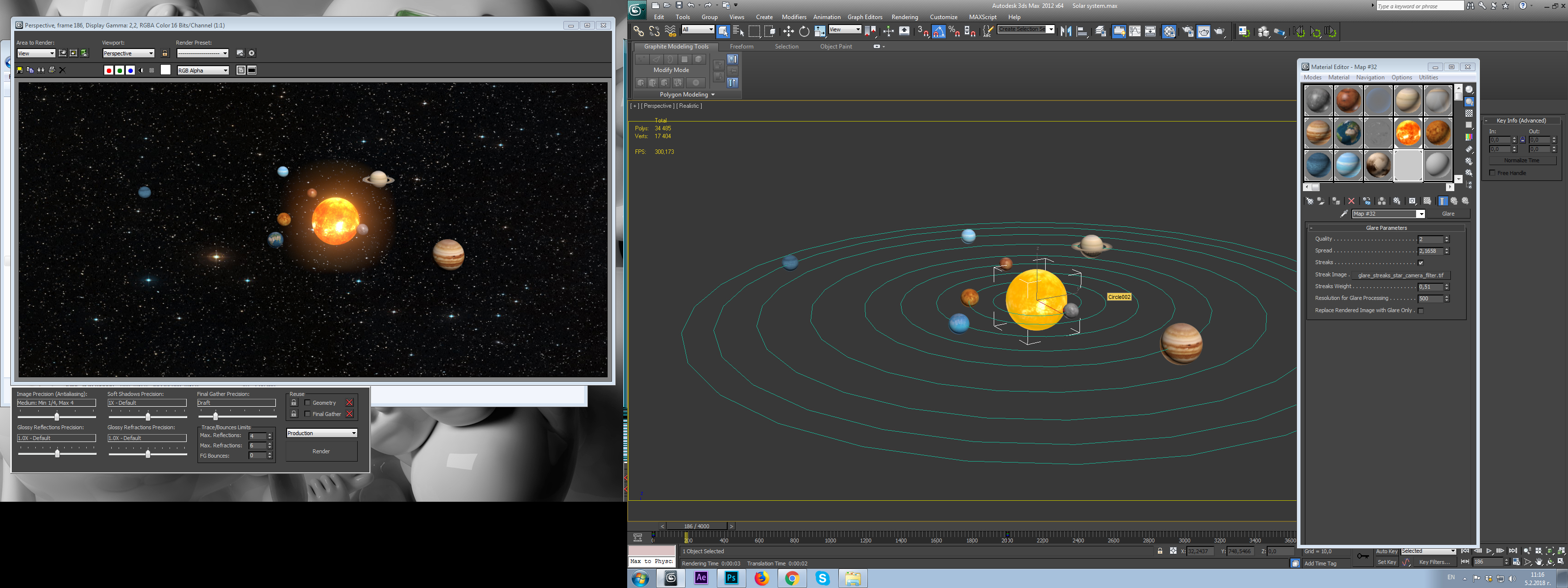 Güneş sistemi 3d modeli