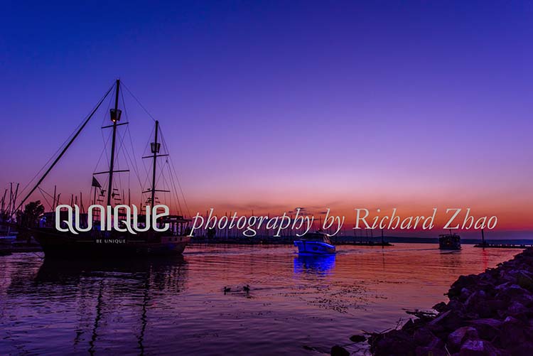 Hungría, lago Balaton, Europa, puerto, barco, noche, puesta de sol, aventura, rojo