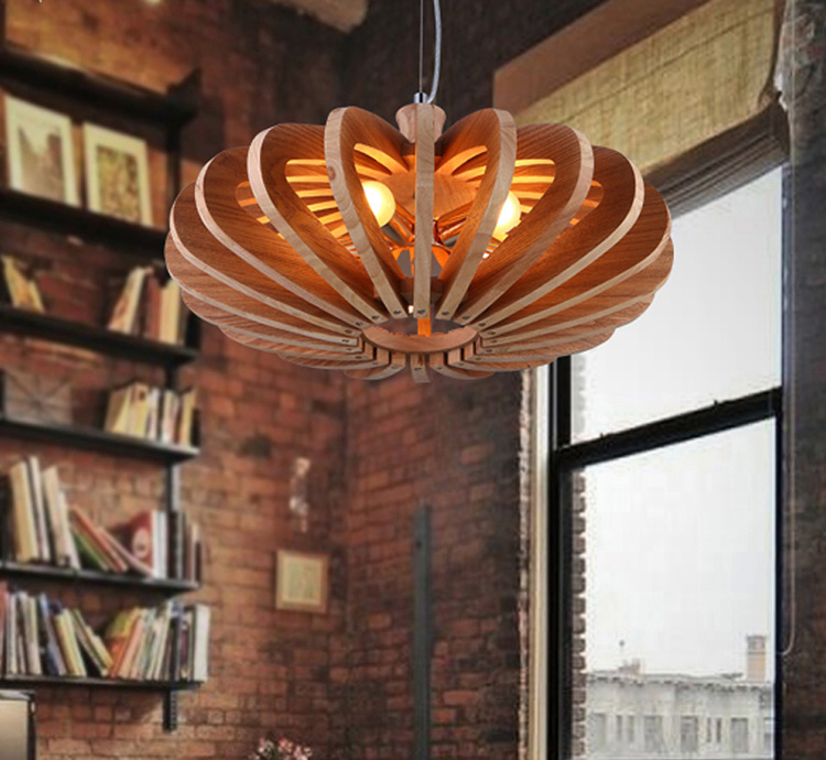 Eleven wooden chandeliers home improvement furniture lamps 3D model