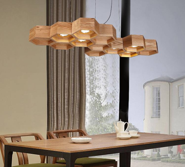 Eleven wooden chandeliers home improvement furniture lamps 3D model