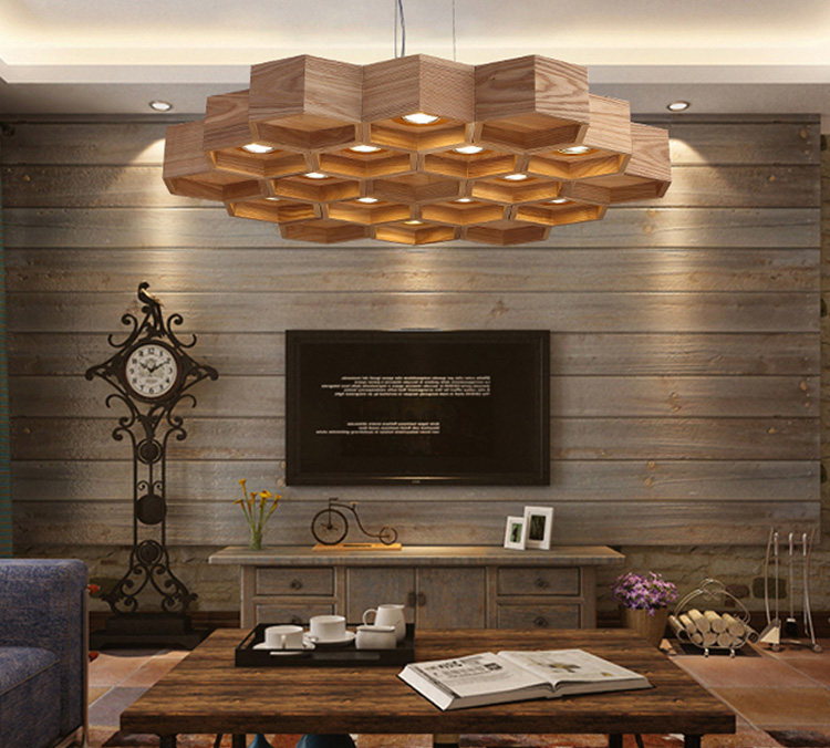 Eleven wooden chandeliers home improvement furniture lamps 3D model