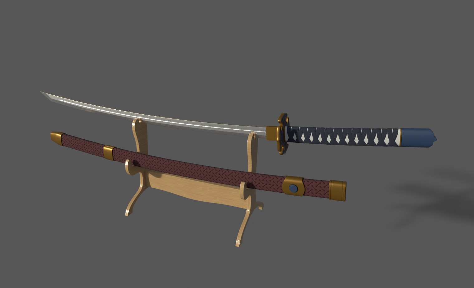 Japanese katana samurai sword 3d model