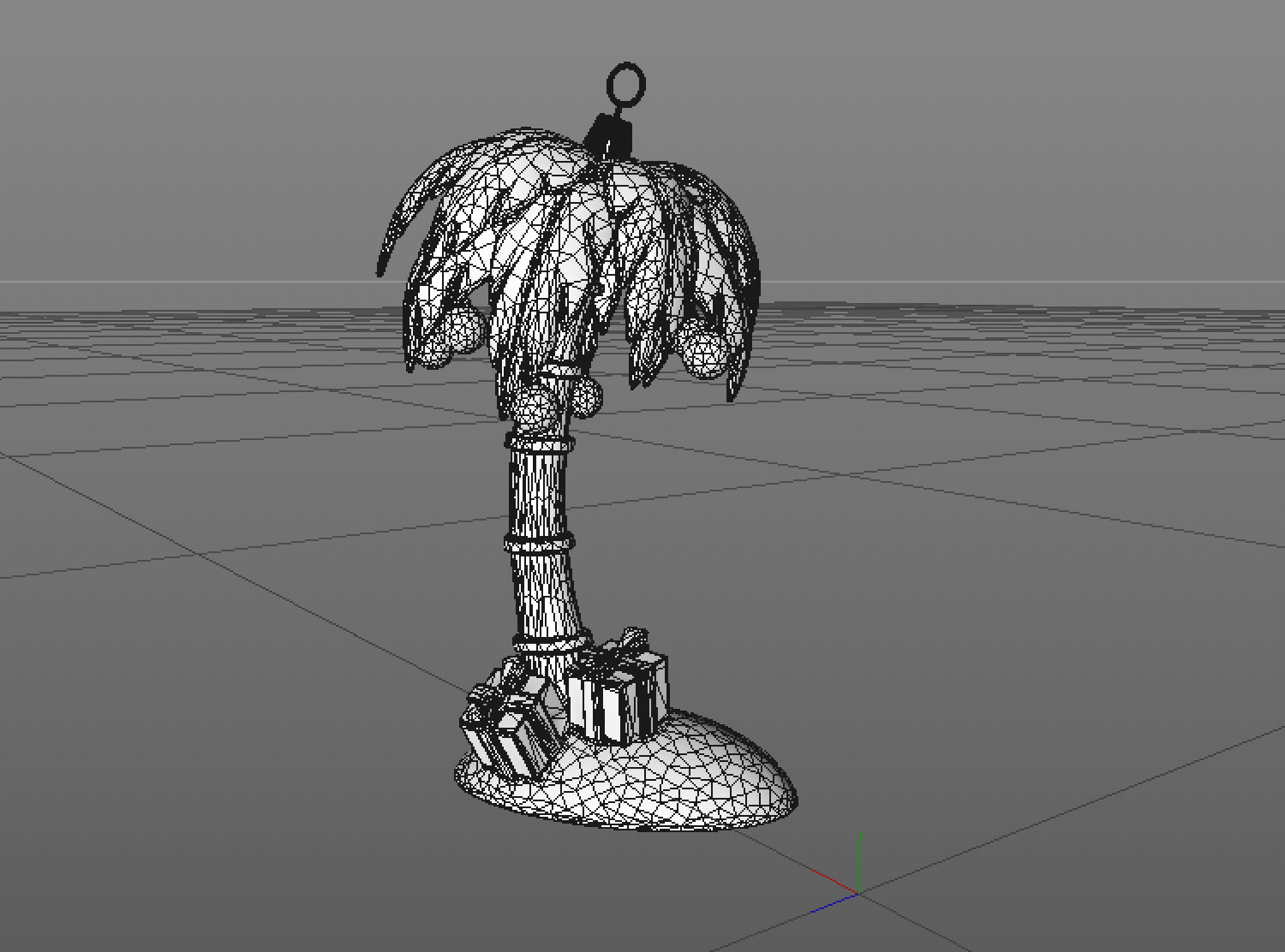 树与礼物盒3d打印模型