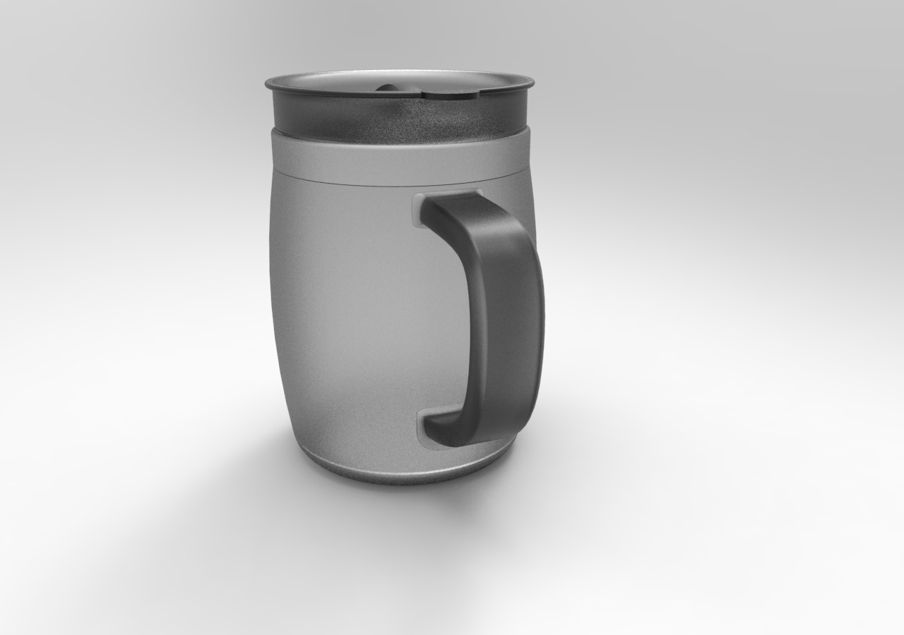 Glass water cup industrial design 3D model