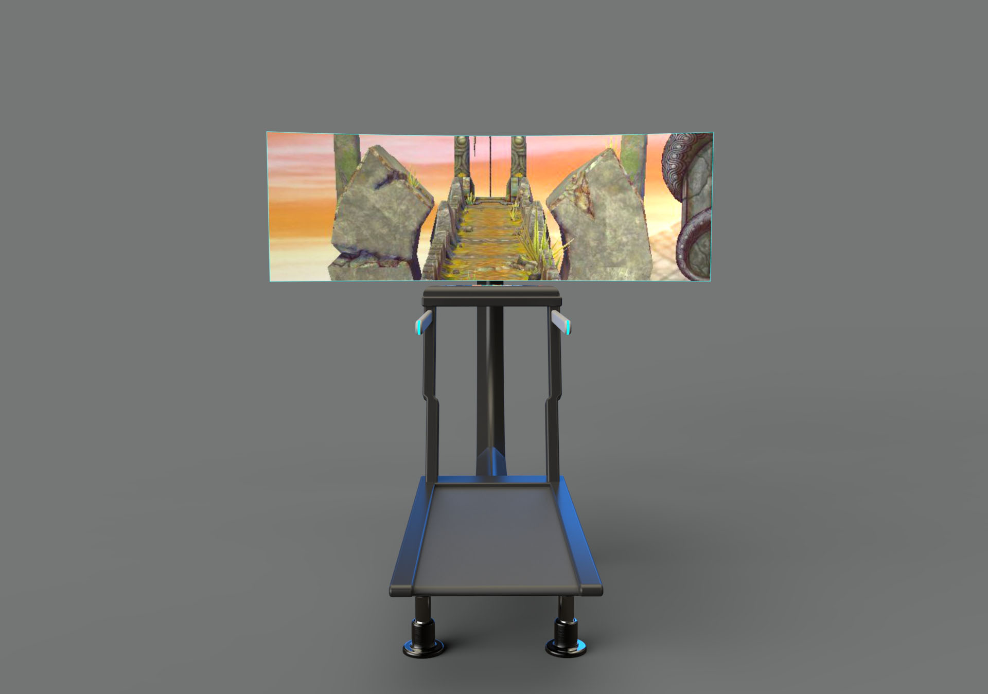 Entertainment interactive treadmill industrial design 3d model