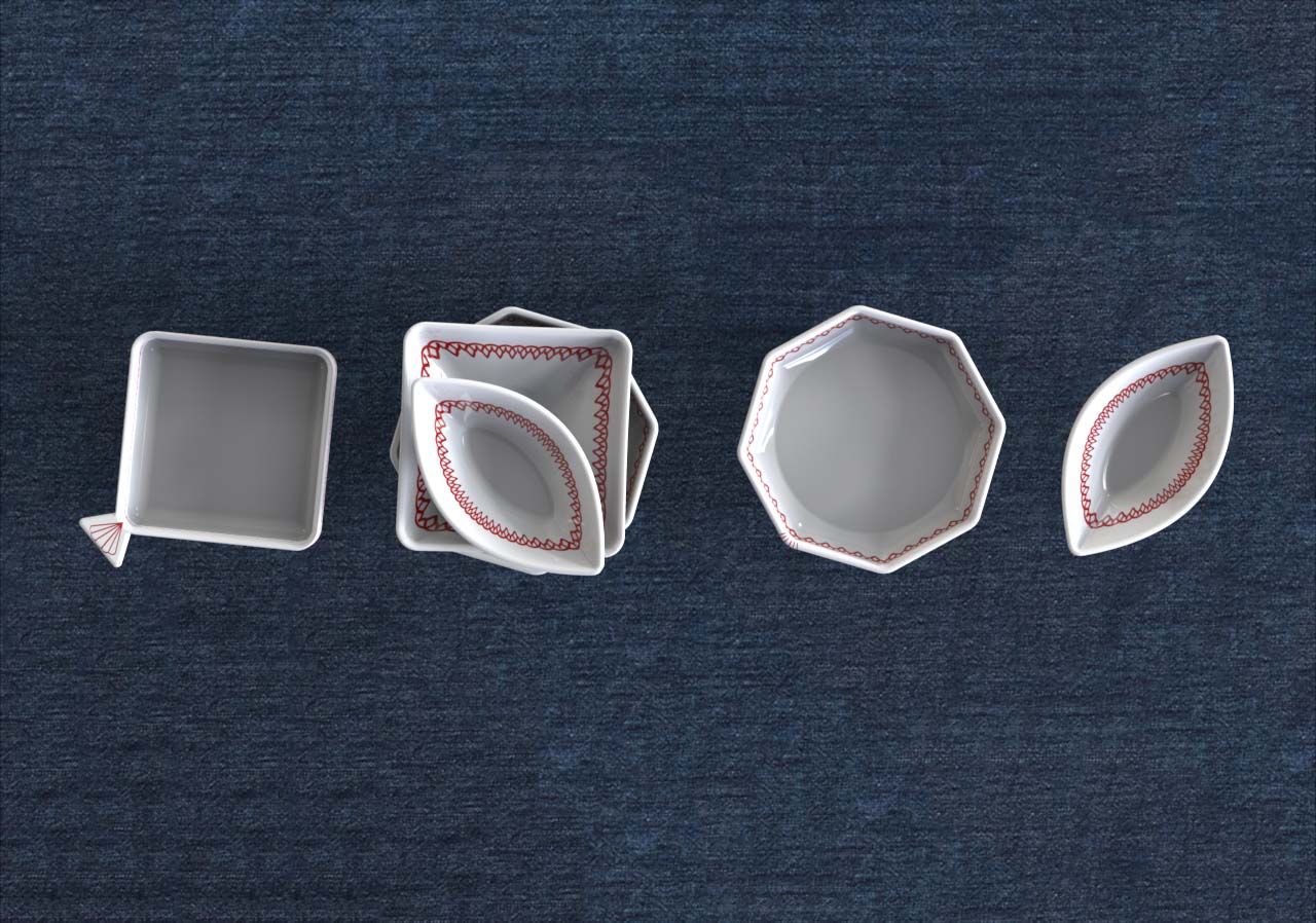 Plate set industrial design 3D model