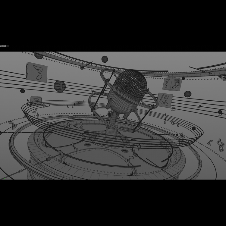 Goldmikrofon der vorbildlichen Animation des Präludiums 3d