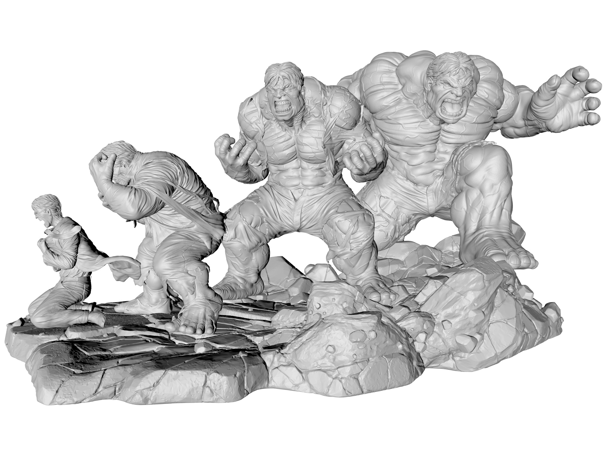 Hulk Transformation 3D-Druckmodell