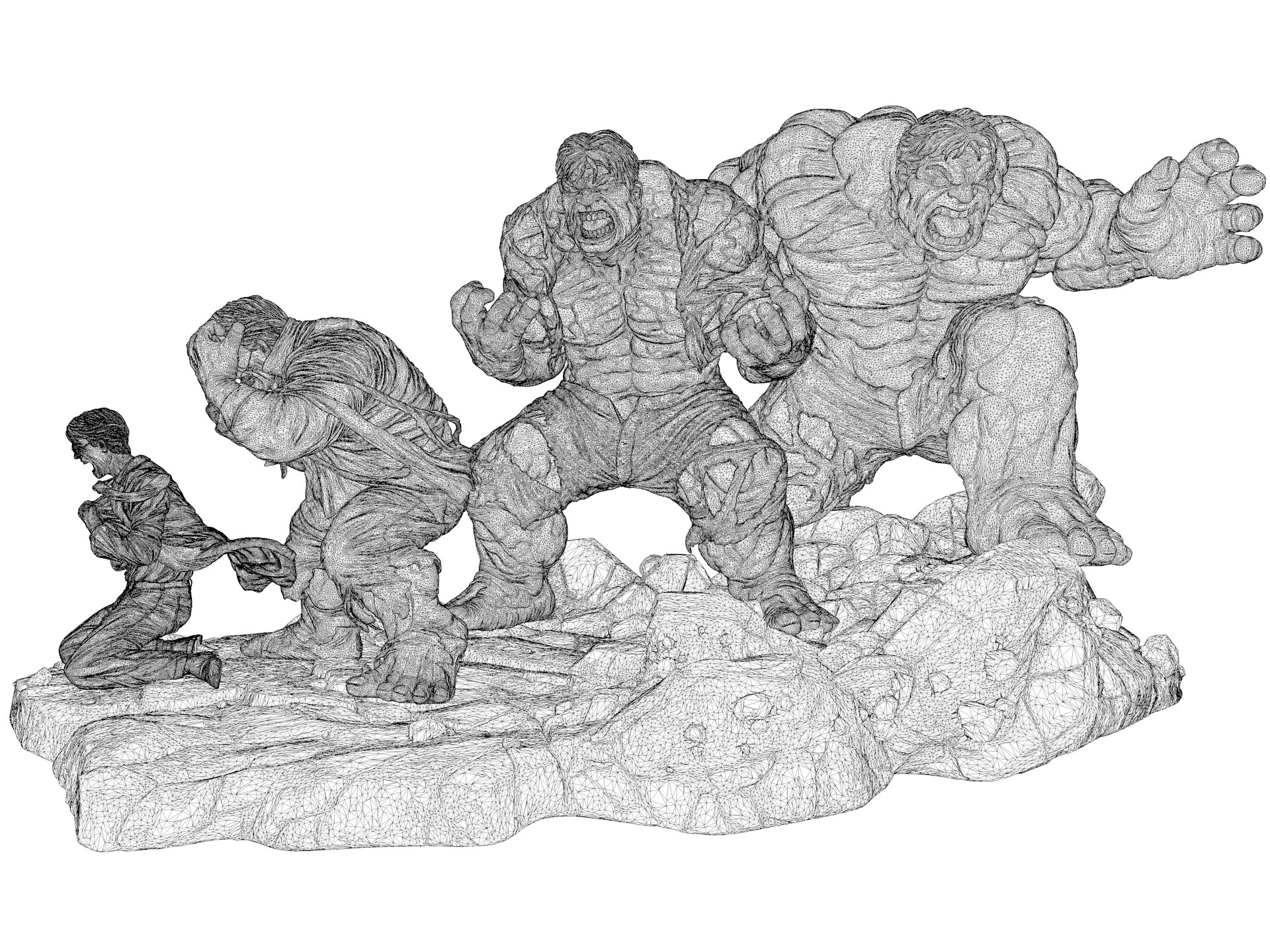 3D-Druckmodell von Hulk Transformation