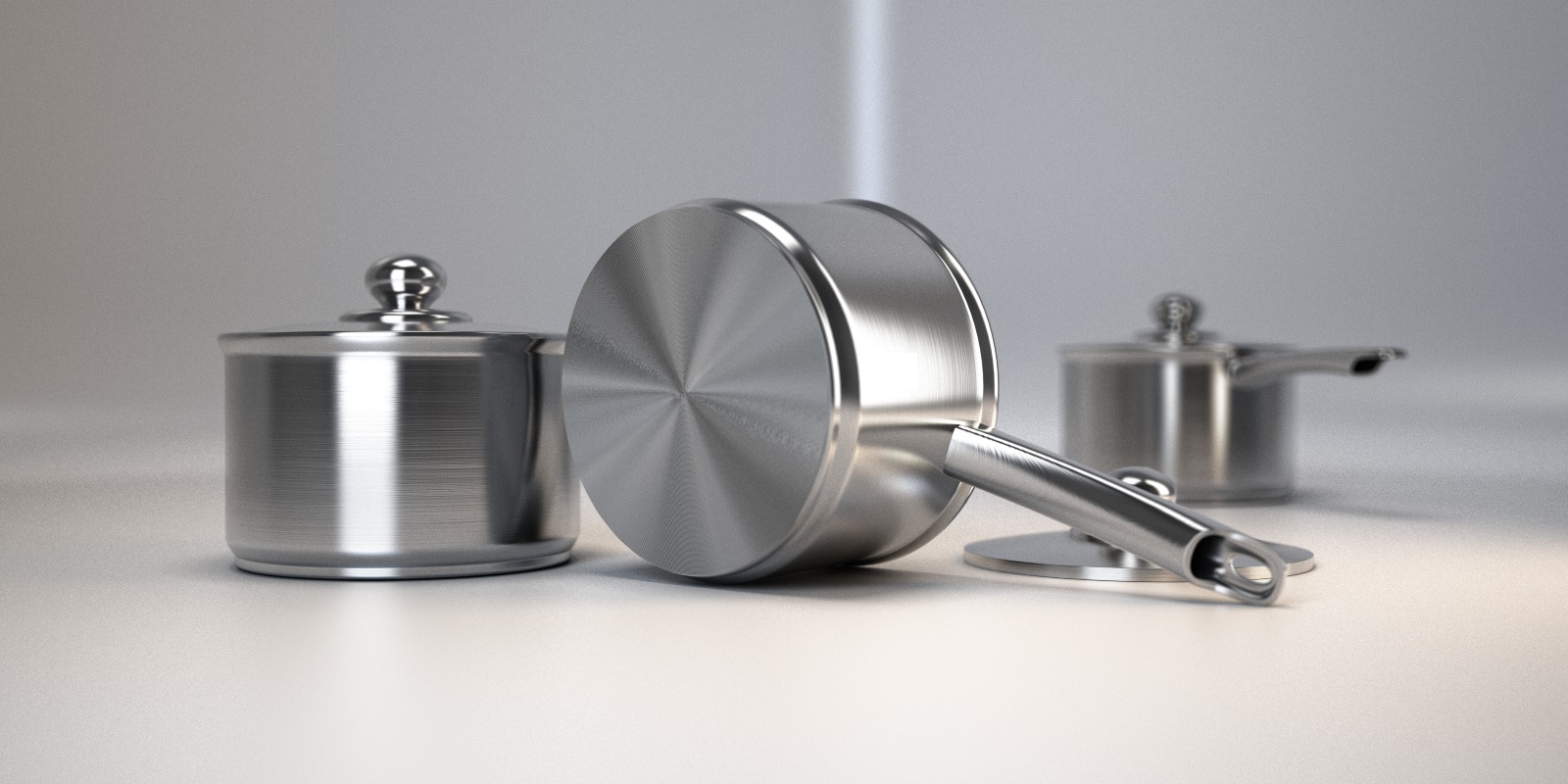 Anisotropic Braised Metal Pot 3d model Vray