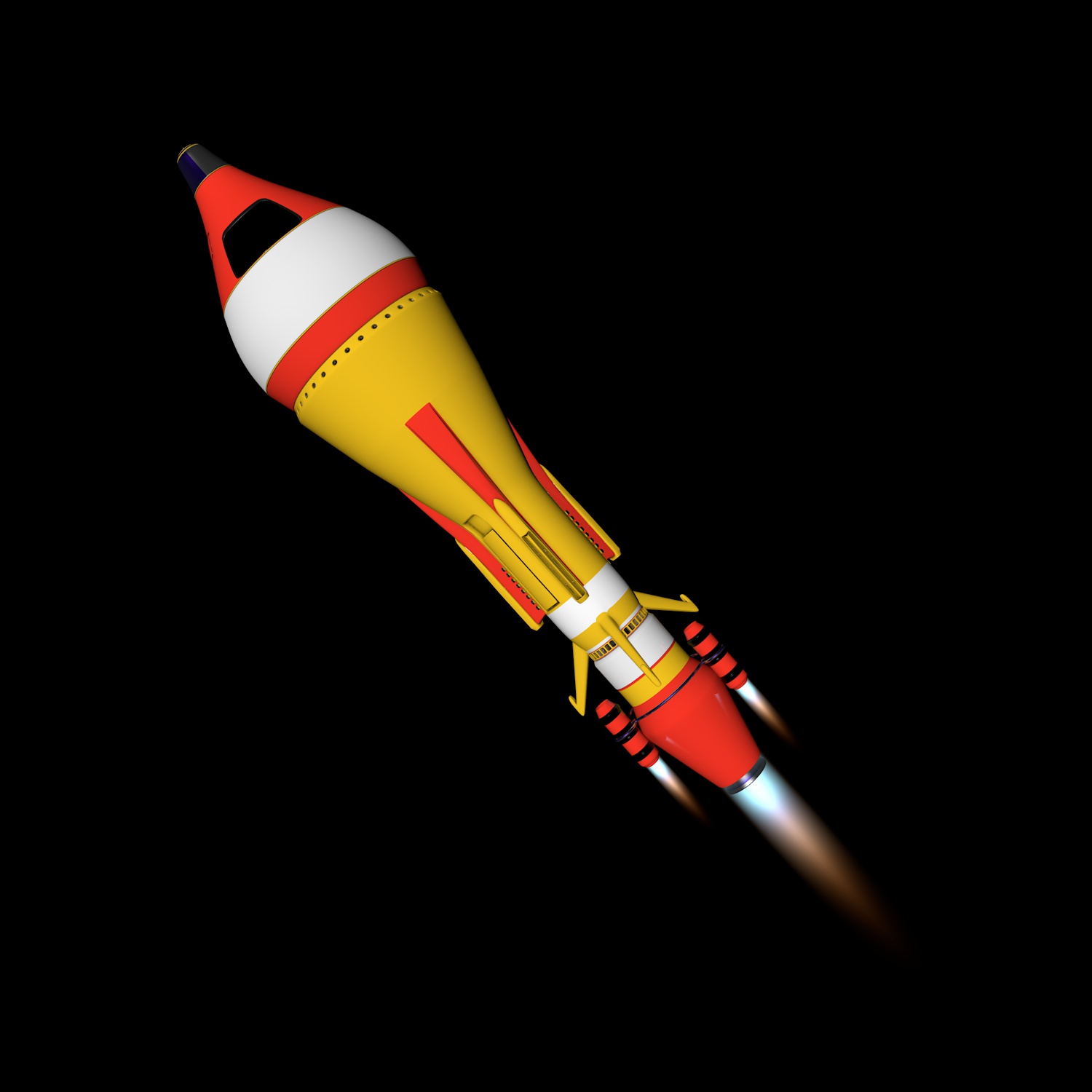 Cartoon 3d modelo de cohete