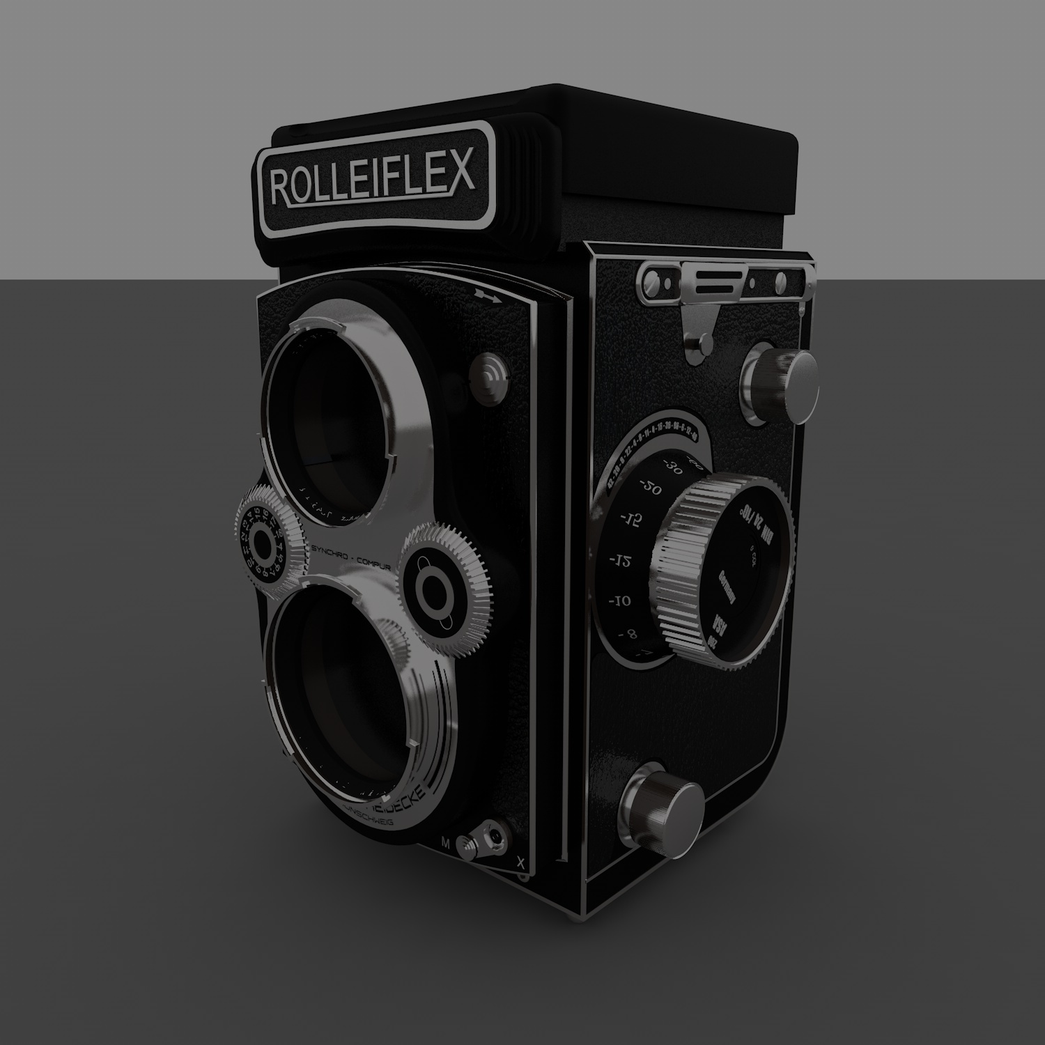 Rolleiflex Vintage 3D model fotoaparátu