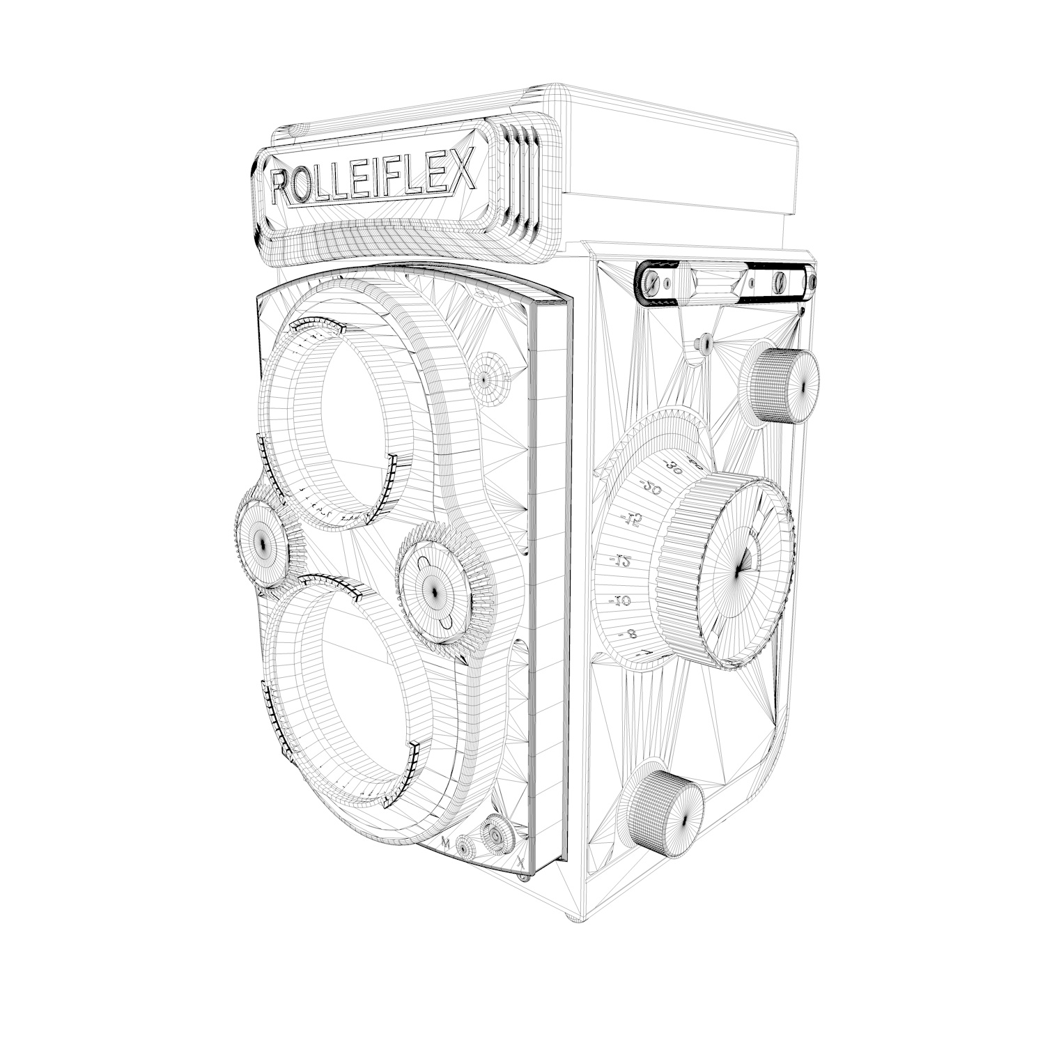 Rolleiflex Vintage 3D model fotoaparátu
