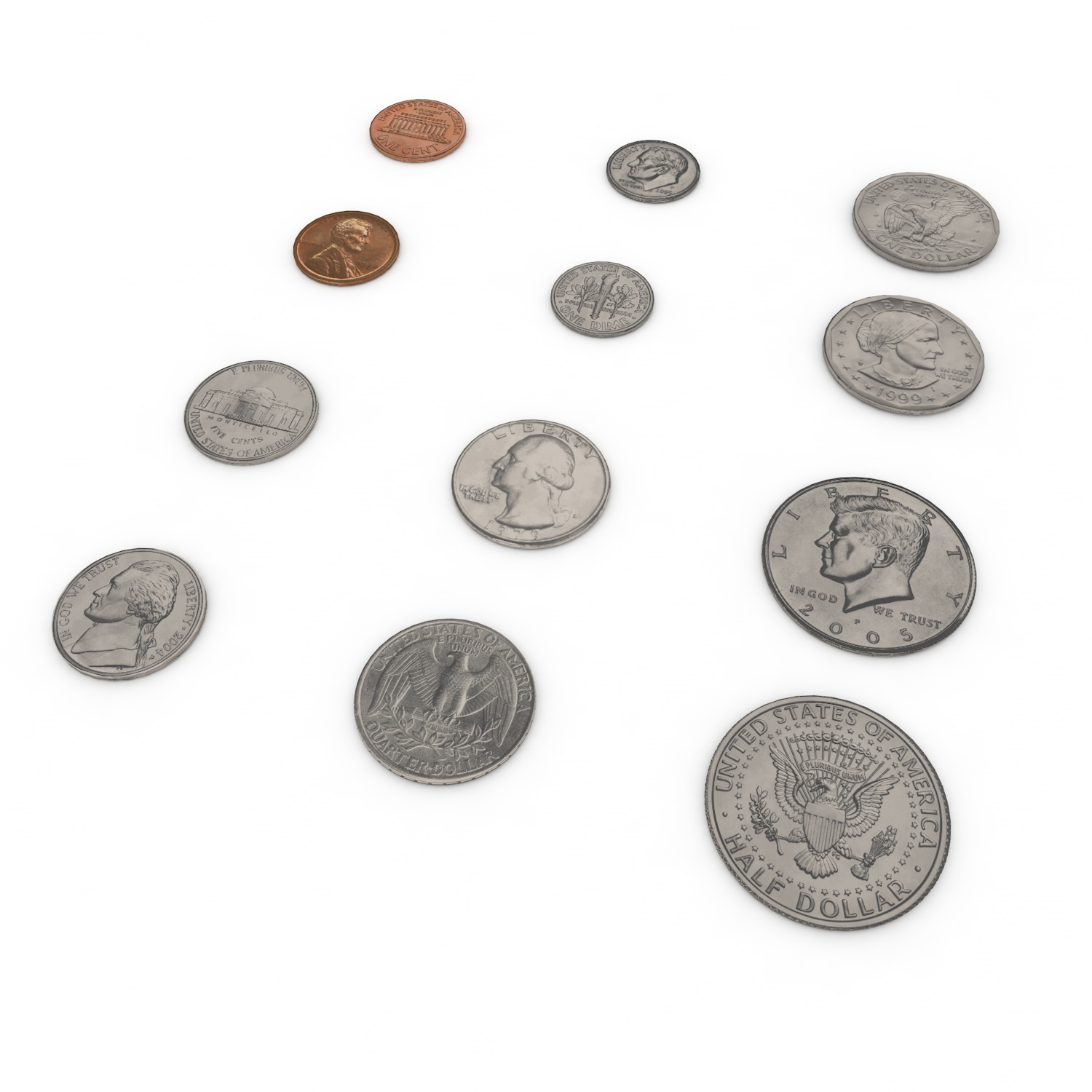 American Coins 3d modell