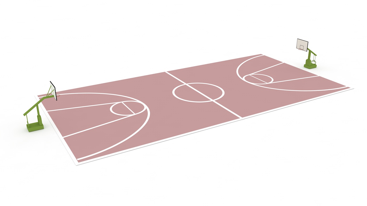 Cancha de baloncesto modelo 3d