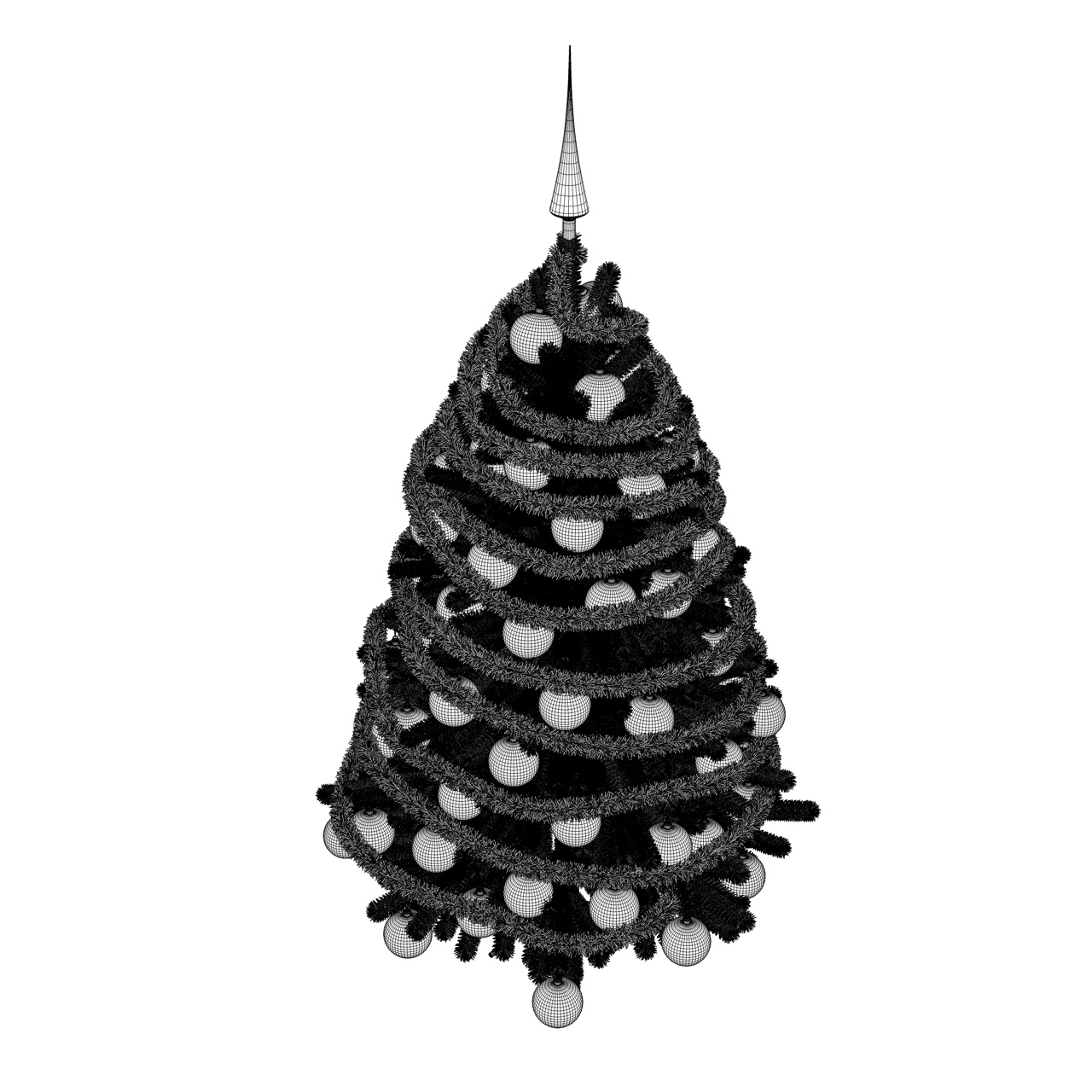 Vánoční strom 3D model Vray
