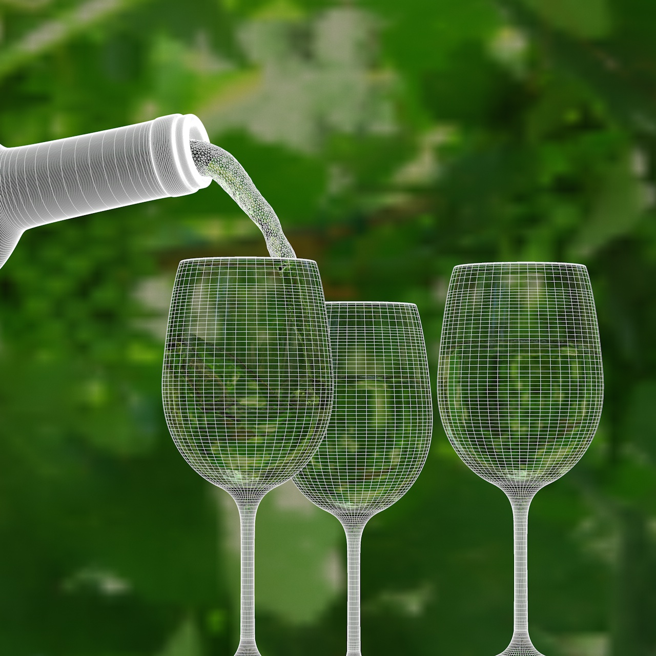 Pouring Wine 3d model