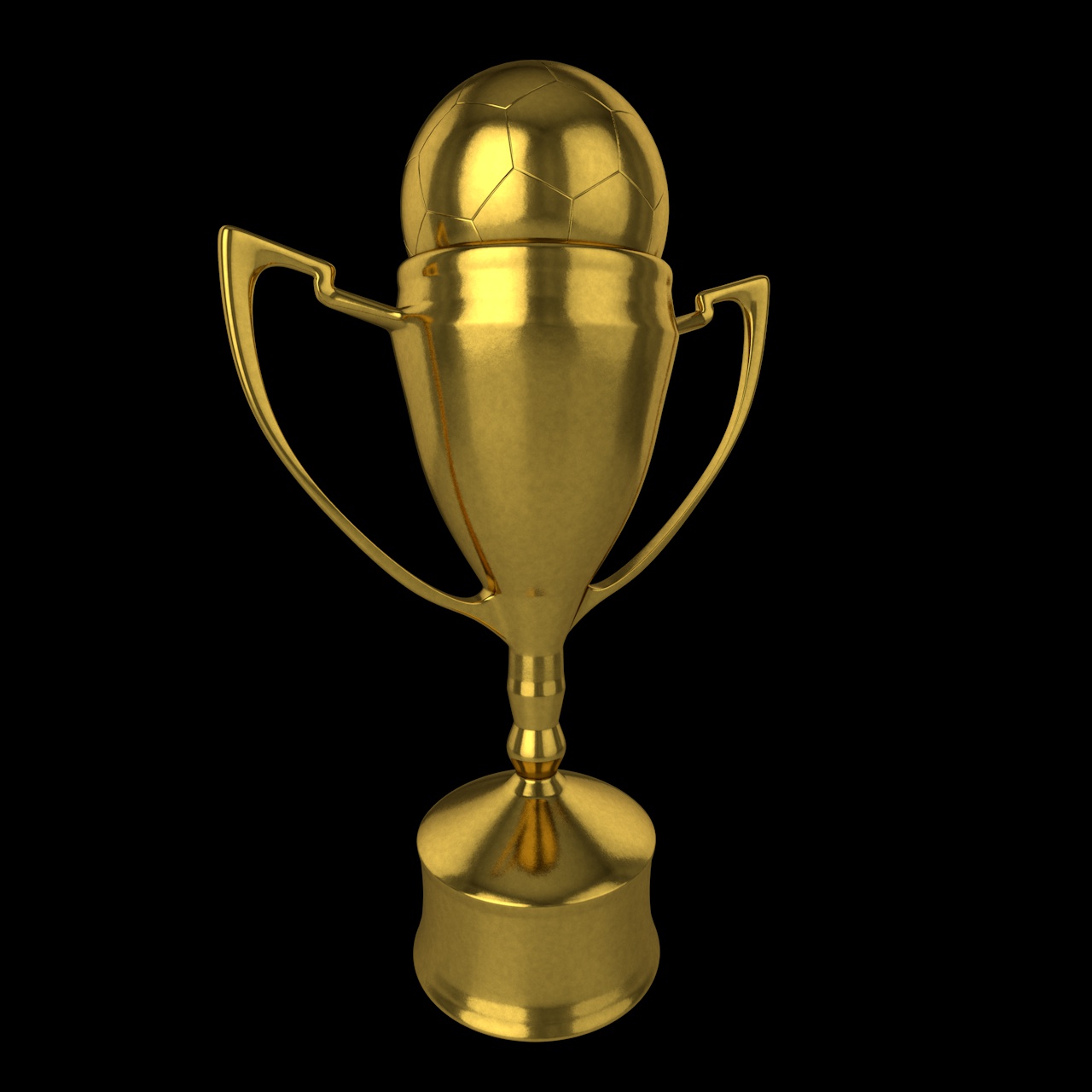 足球奖杯3d模型冠军金杯荣誉声誉