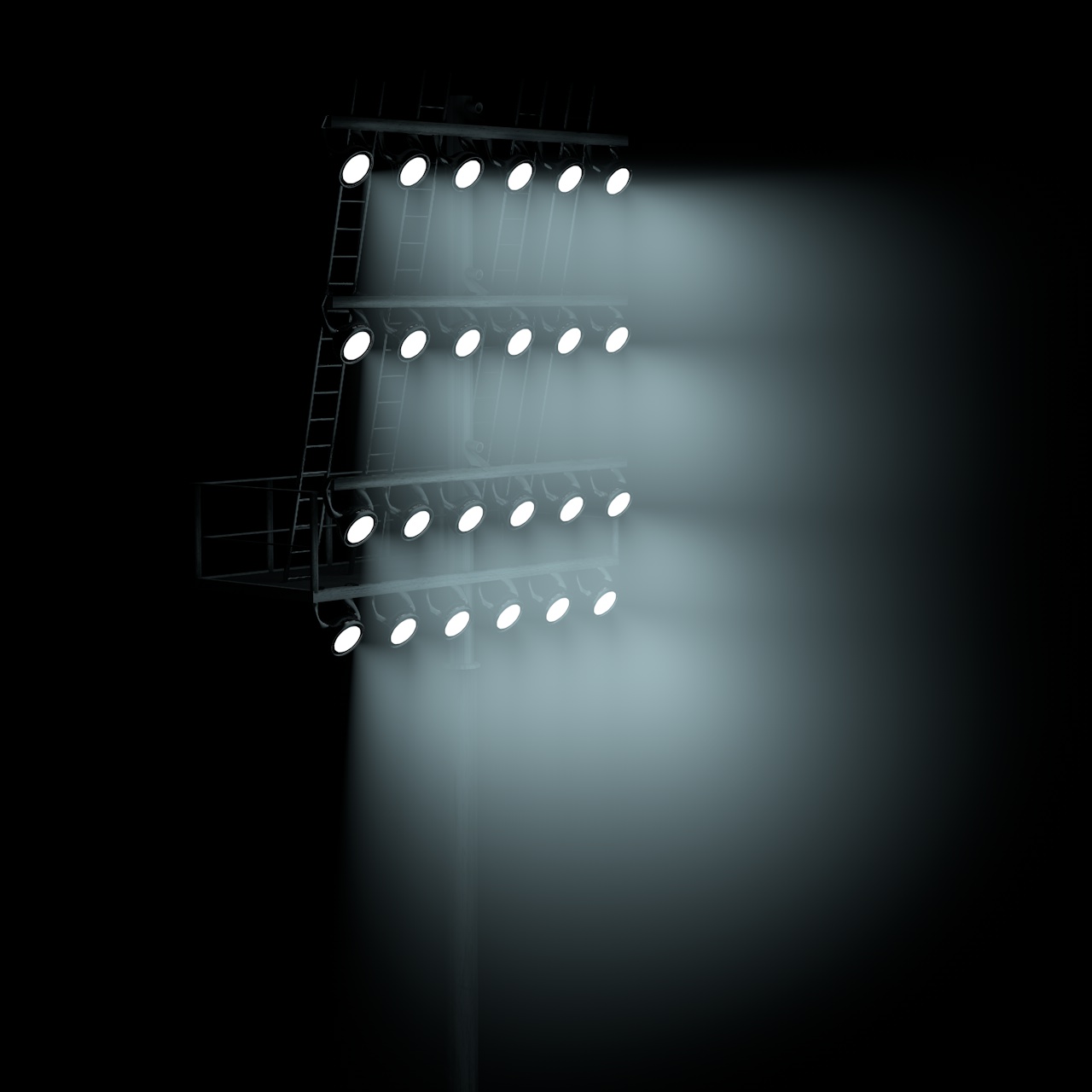 体育场大灯3d模型领域照明高桅杆照明