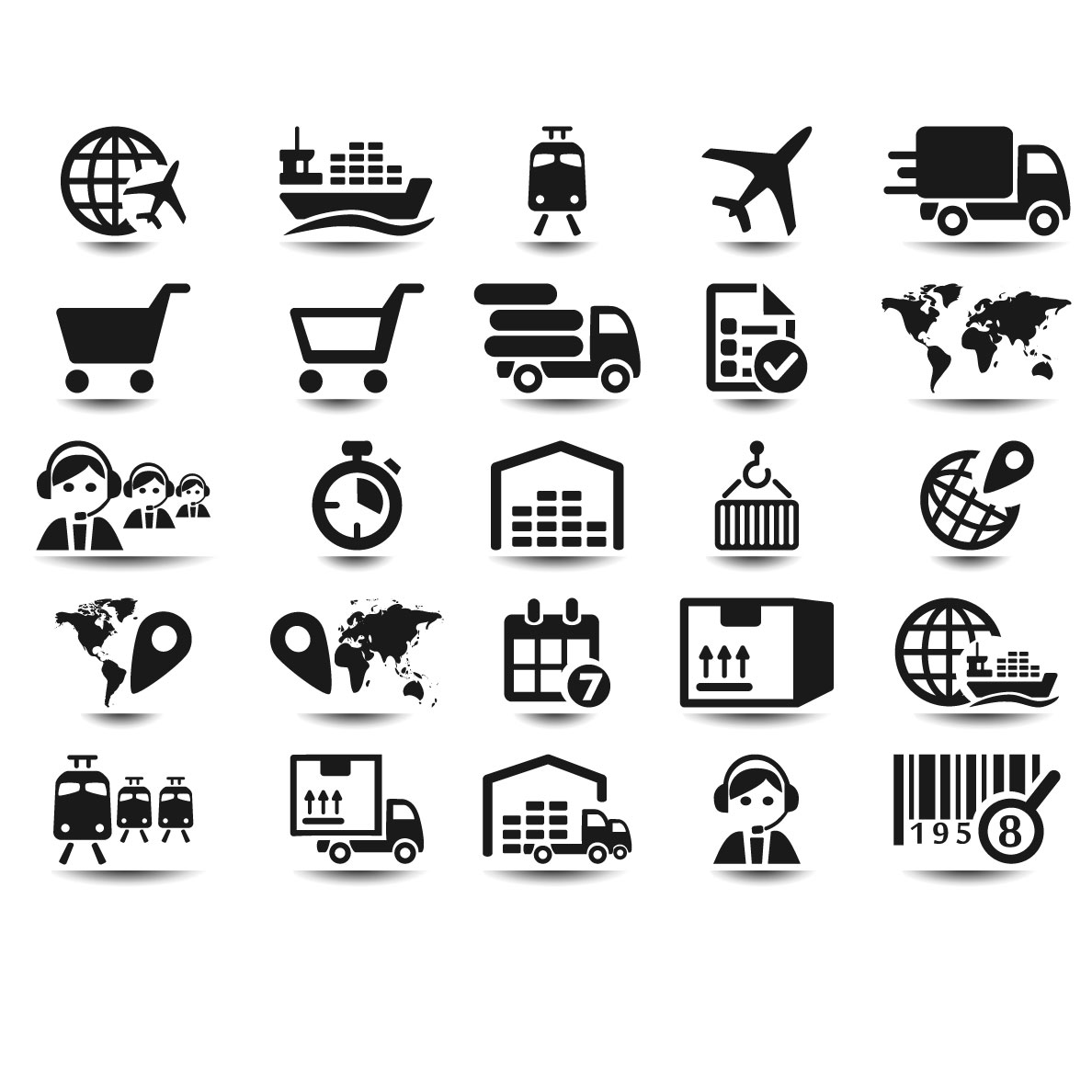 25 Logistic Icons AI Vector