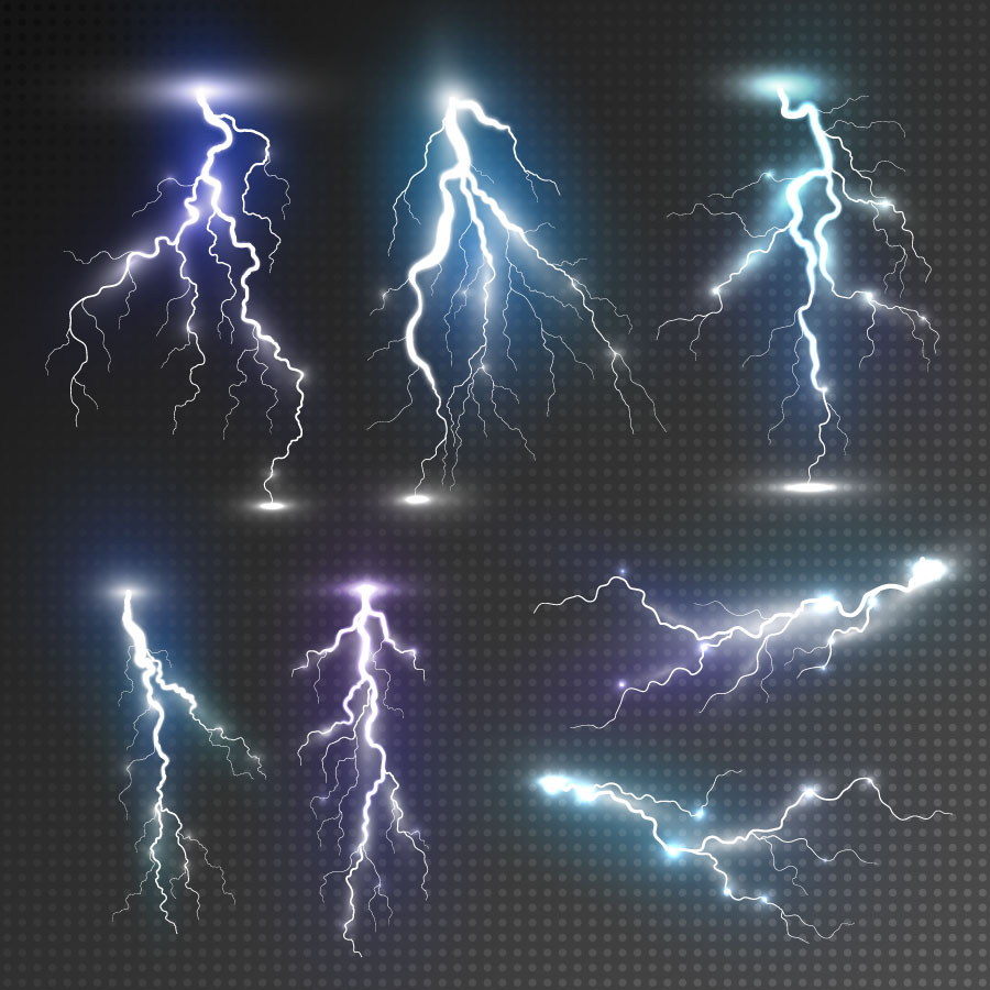 7 Lightning Graphic Design AI Vector