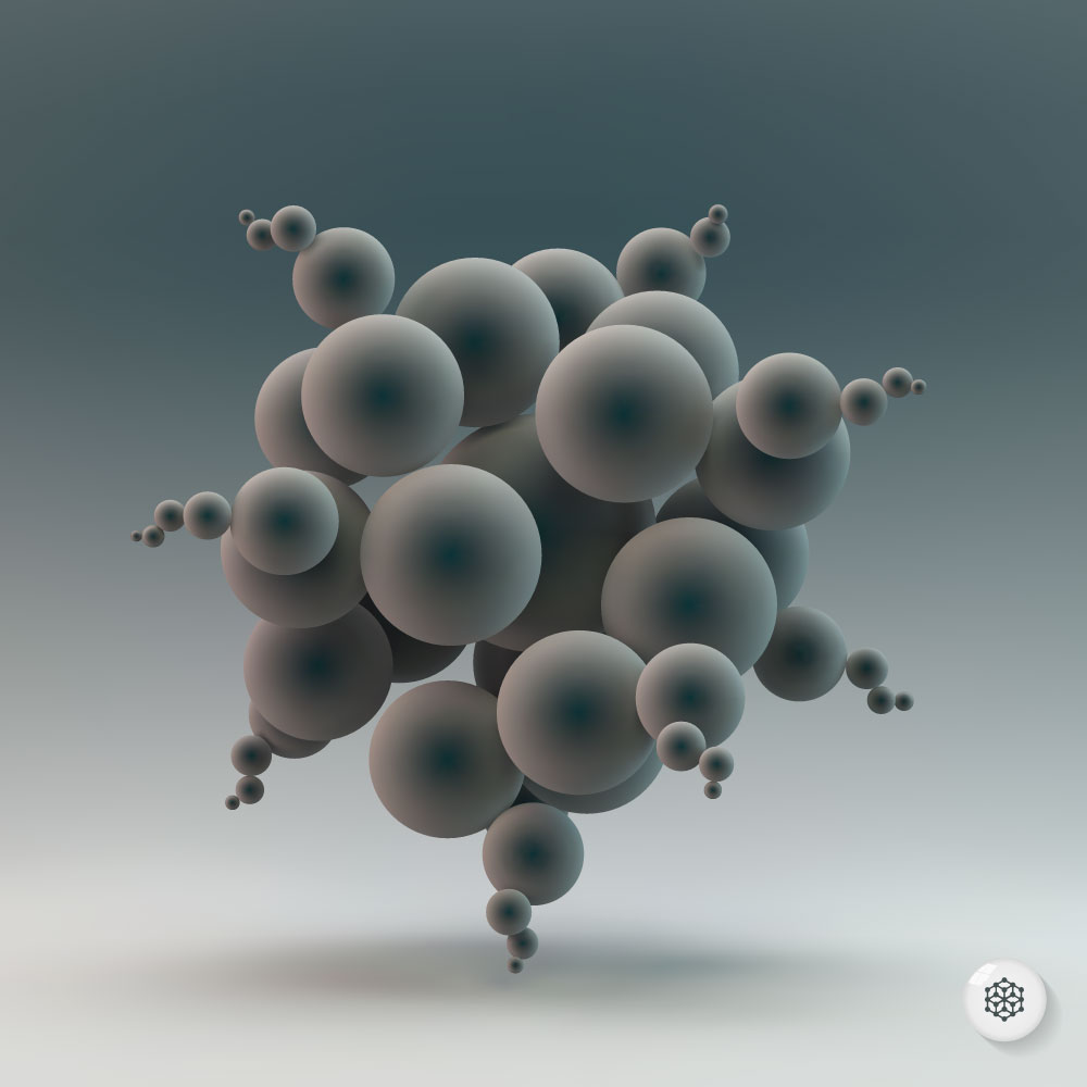 抽象的球形细胞DNA分子结构AI