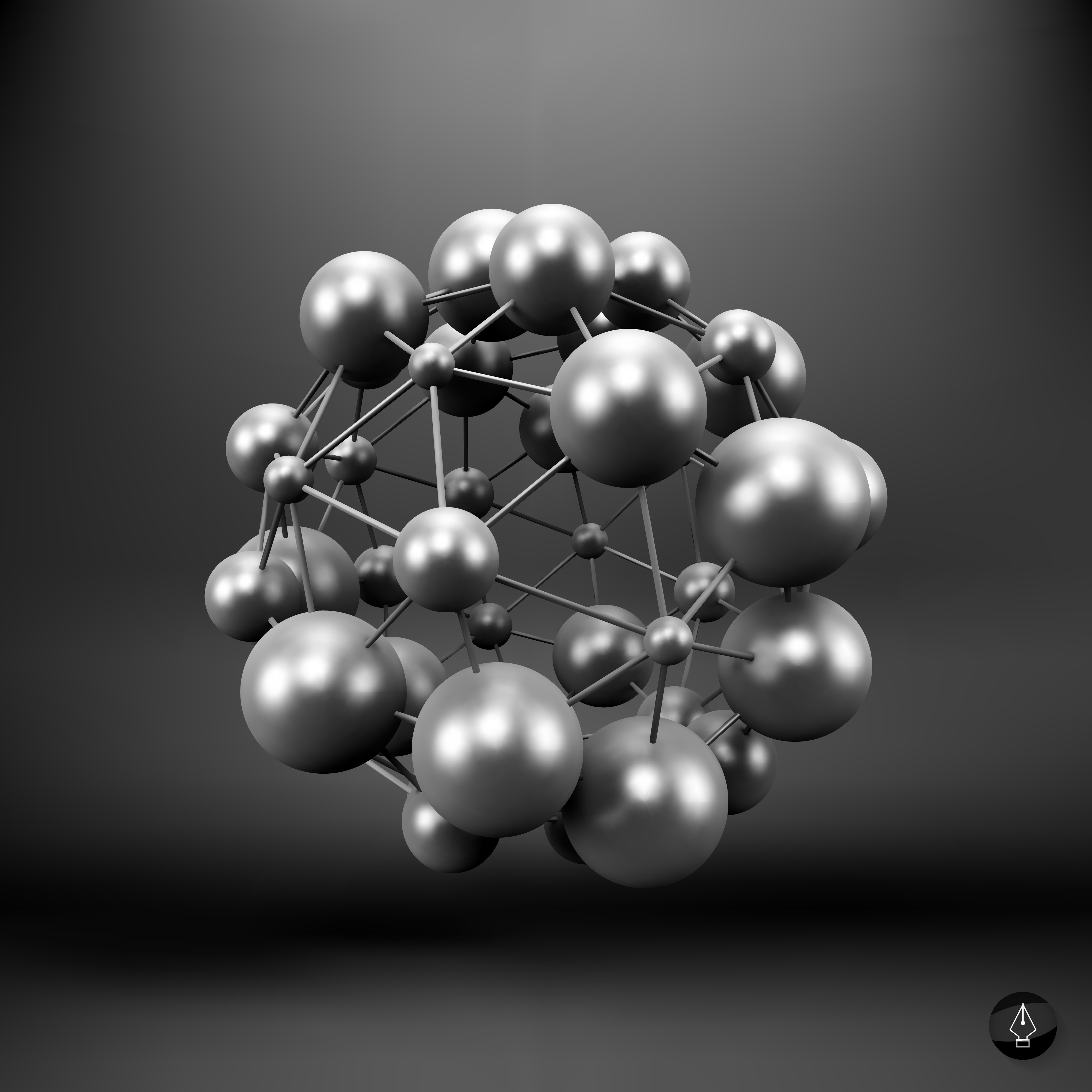 Vecteur de structure moléculaire d'ADN cellulaire en forme de boule abstraite