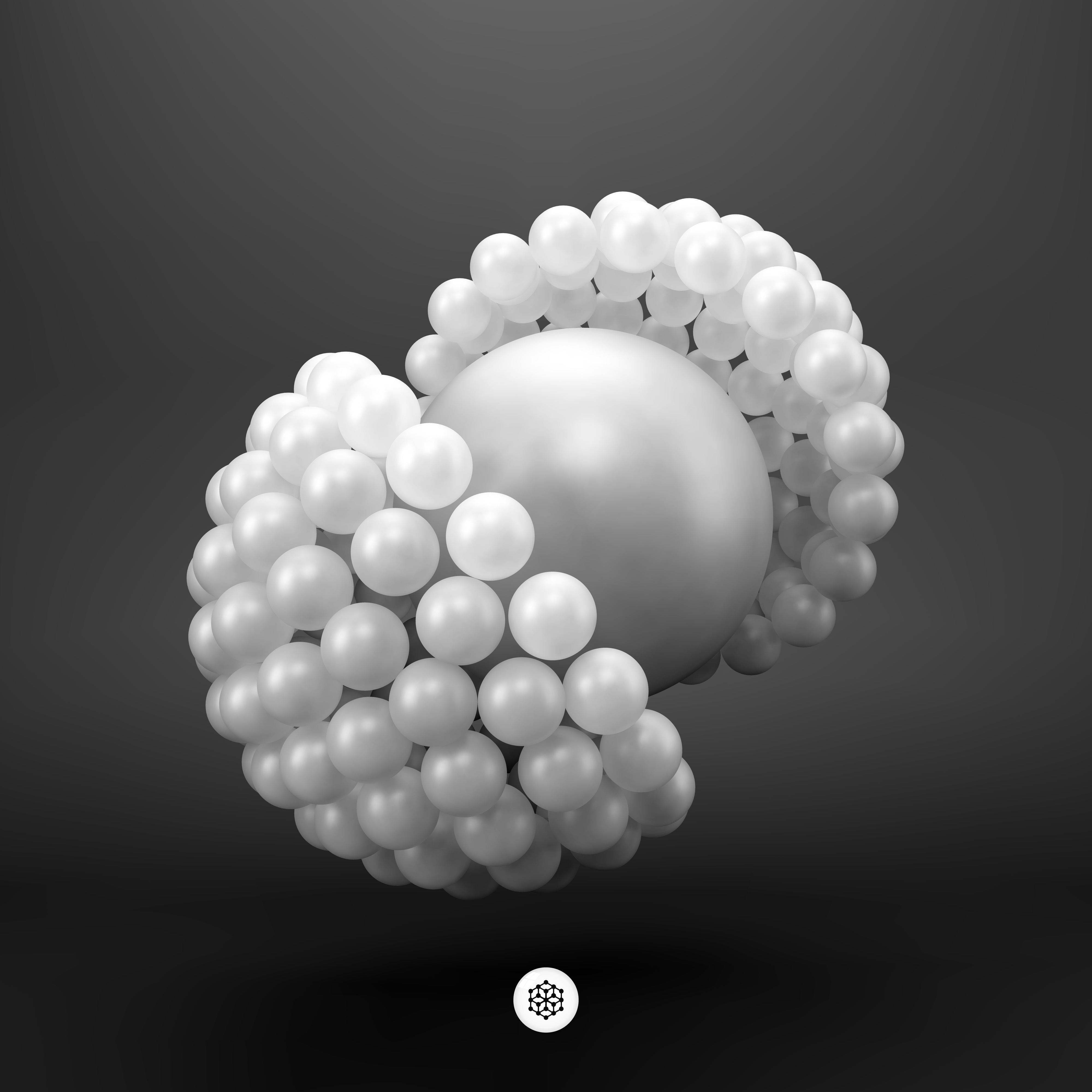 Vector abstracto de la estructura molecular del ADN celular en forma de bola