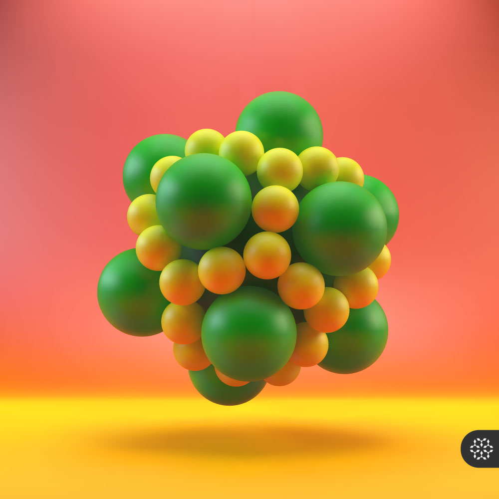 Abstrakt kuleformet cellulær DNA molekylstruktur AI