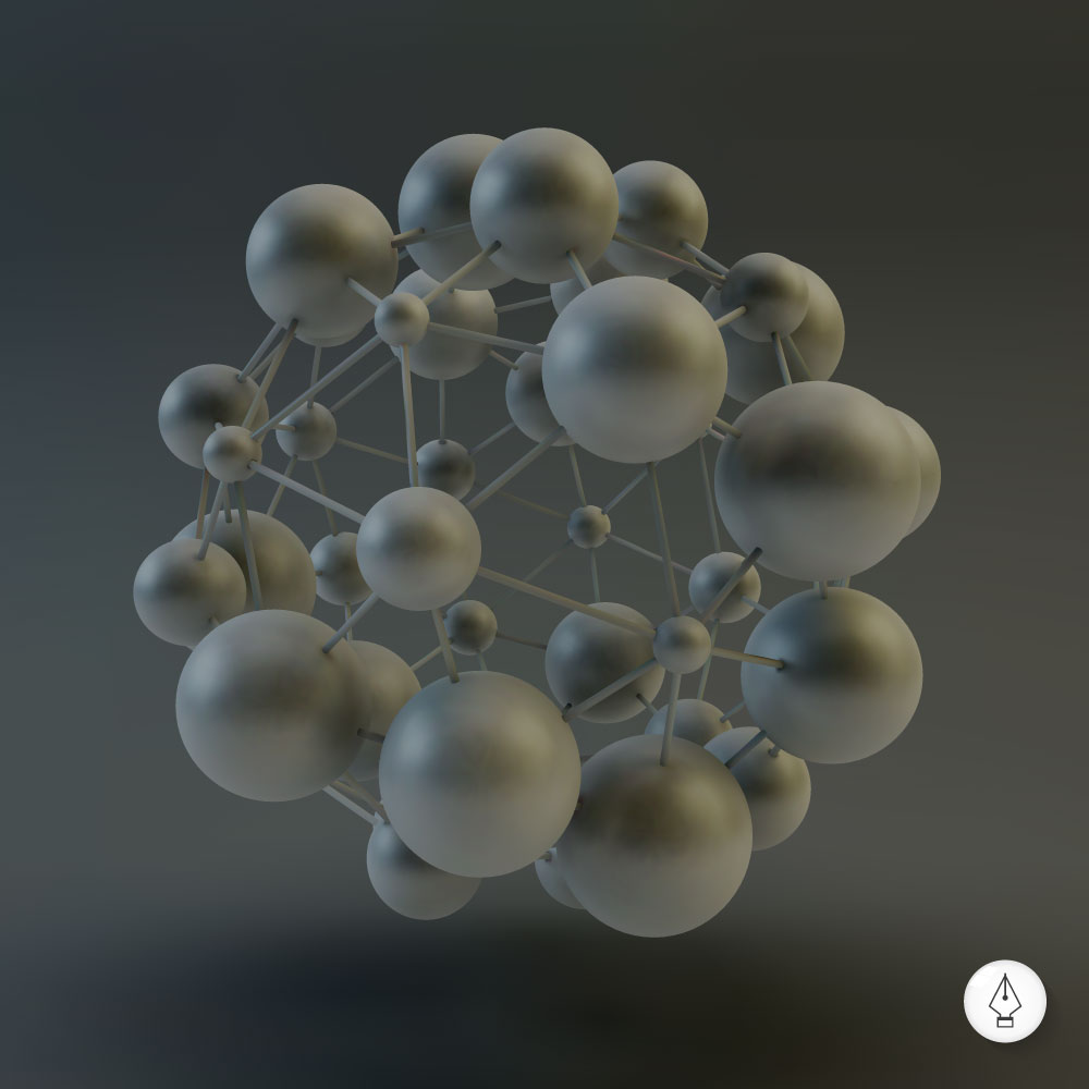 Structure moléculaire de l'ADN cellulaire en forme de boule abstraite AI