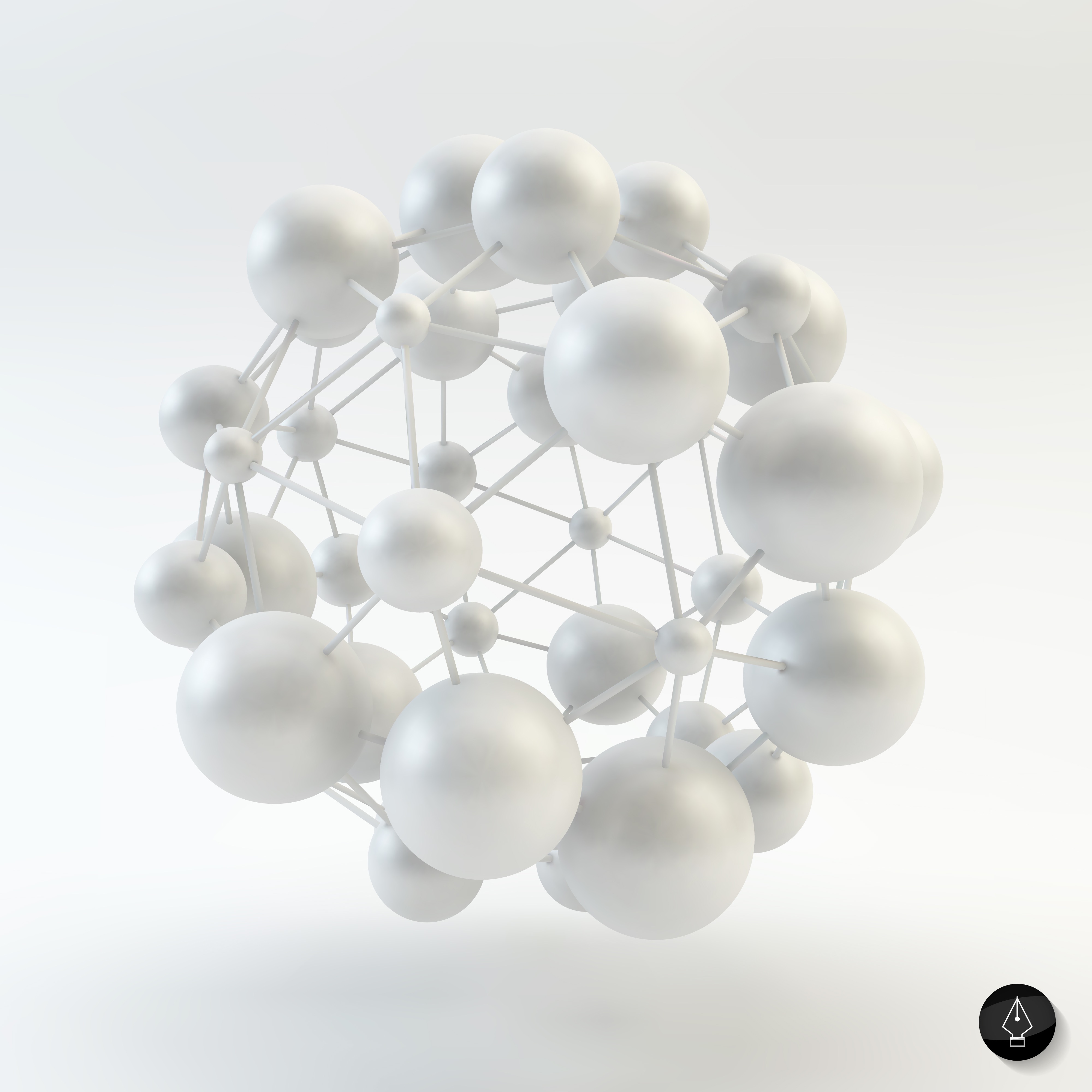 Vecteur de structure moléculaire d'ADN cellulaire en forme de boule abstraite