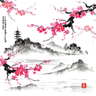 Китайская классическая тихая элегантная живопись тушью