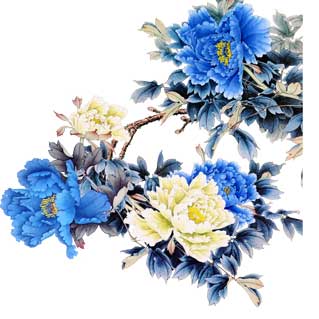 Fleurs de pivoine de style peinture chinoise avec richesse et honneur